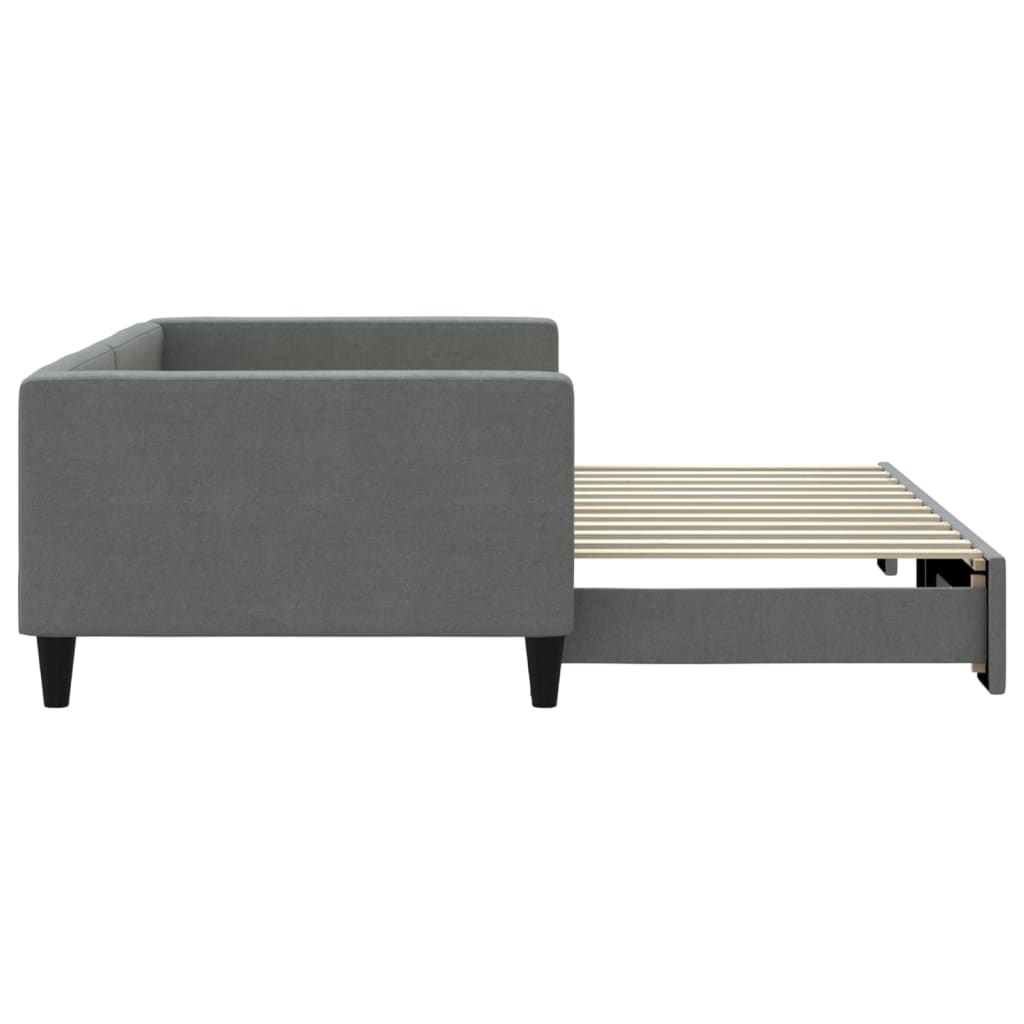 daybed med udtræk 100x200 cm stof mørkegrå