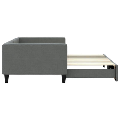 daybed med udtræk 100x200 cm stof mørkegrå