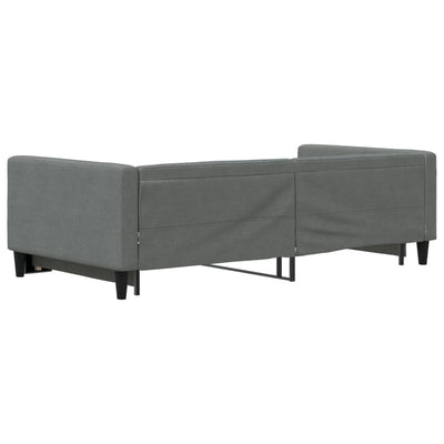 daybed med udtræk 100x200 cm stof mørkegrå
