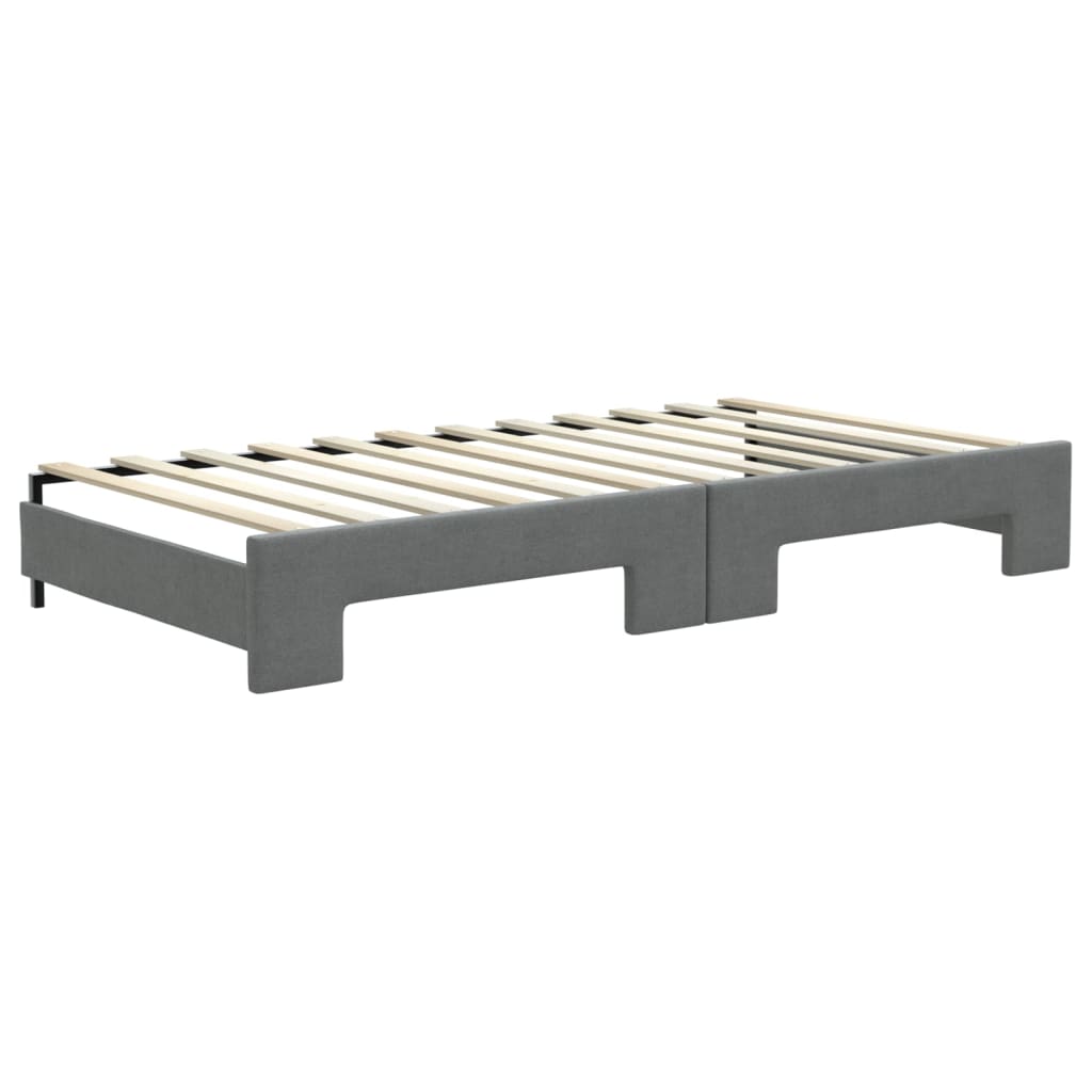 daybed med udtræk 100x200 cm stof mørkegrå