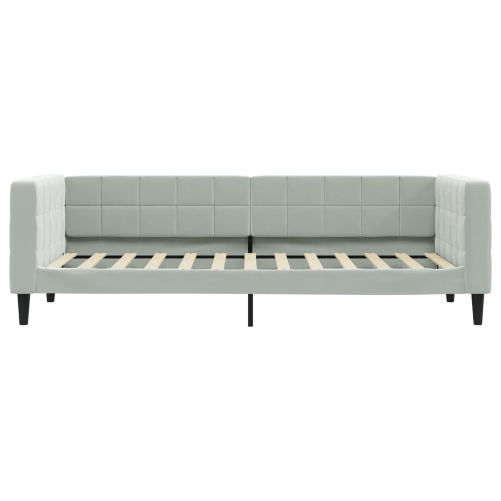 daybed med madras 80x200 cm velour lysegrå