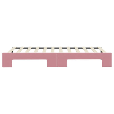 daybed med udtræk 90x200 cm velour lyserød