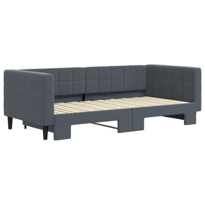 daybed med udtræk 90x190 cm velour mørkegrå