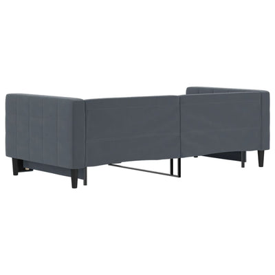 daybed med udtræk 90x190 cm velour mørkegrå