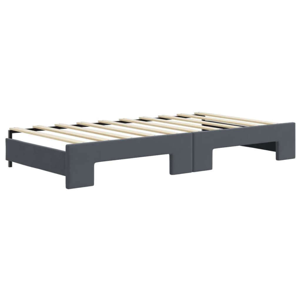 daybed med udtræk 90x190 cm velour mørkegrå
