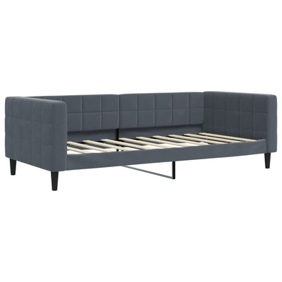 daybed med udtræk 90x190 cm velour mørkegrå