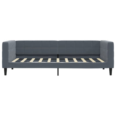 daybed med udtræk 90x190 cm velour mørkegrå