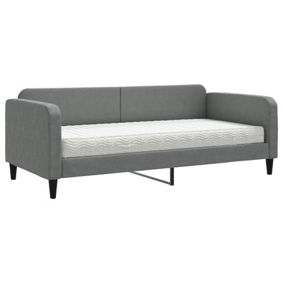 daybed med madras 90x200 cm stof mørkegrå