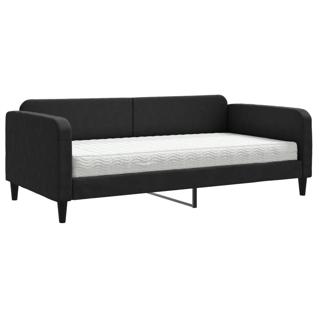 daybed med madras 100x200 cm stof sort