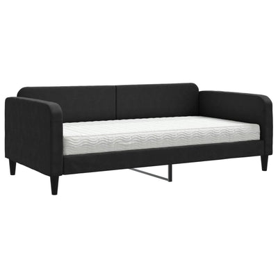 daybed med madras 100x200 cm stof sort