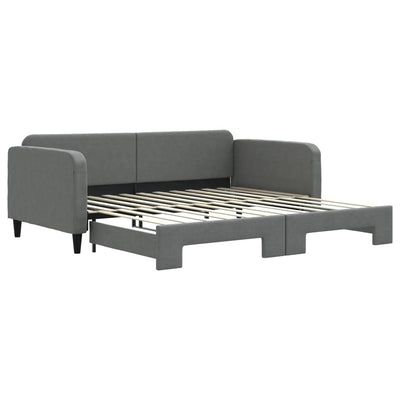daybed med udtræk 100x200 cm stof mørkegrå