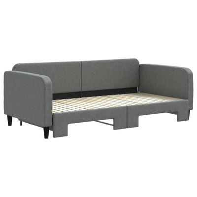 daybed med udtræk 100x200 cm stof mørkegrå