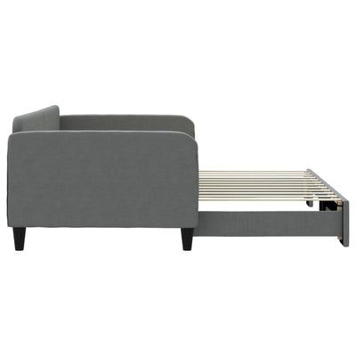 daybed med udtræk 100x200 cm stof mørkegrå
