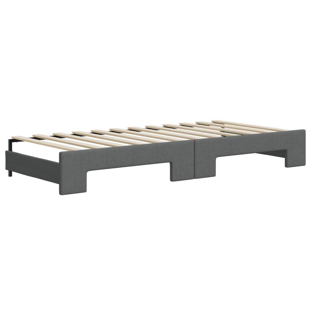 daybed med udtræk 100x200 cm stof mørkegrå