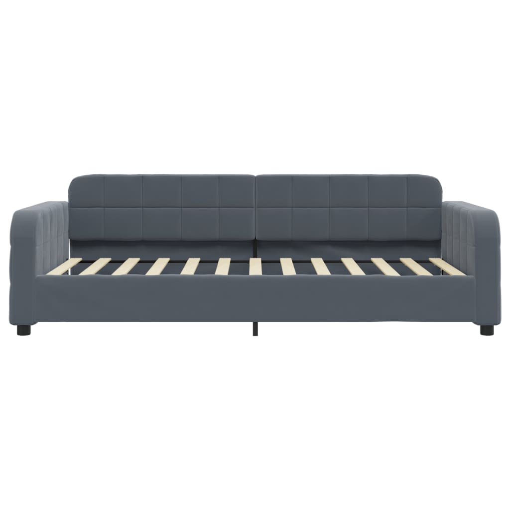 daybed med madras 100x200 cm velour mørkegrå