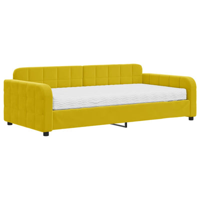 daybed med madras 100x200 cm velour gul