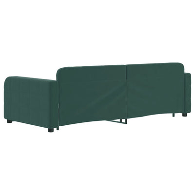 daybed med udtræk 90x200 cm velour mørkegrøn