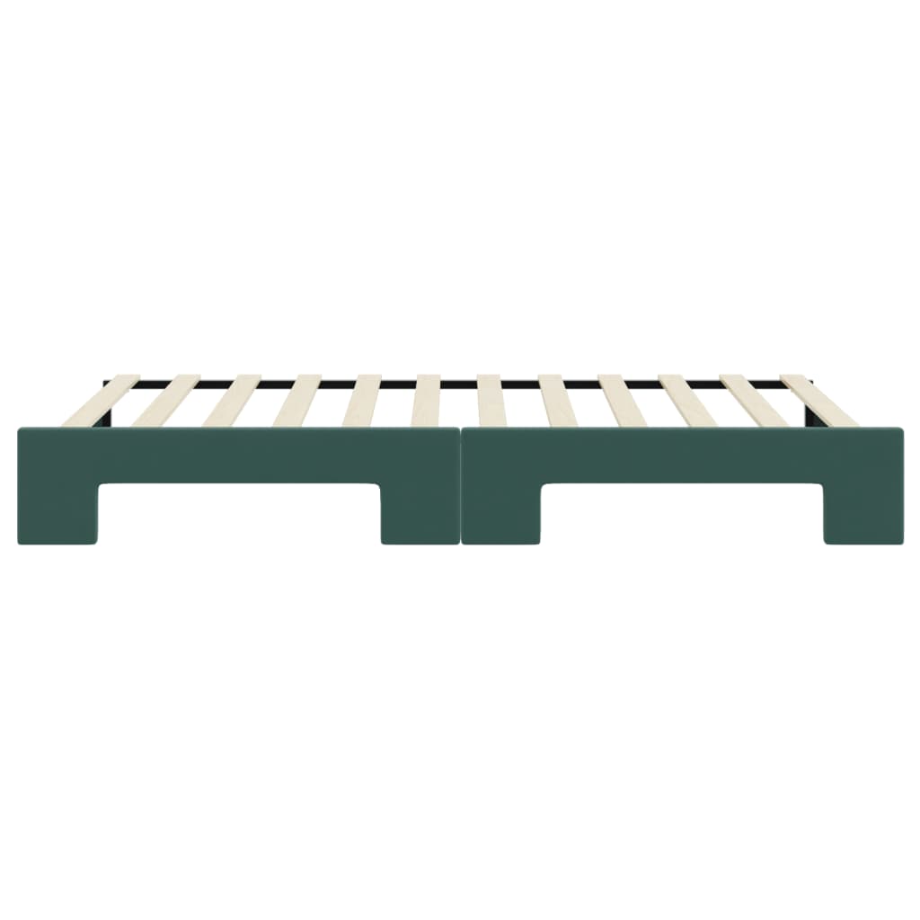 daybed med udtræk 90x200 cm velour mørkegrøn