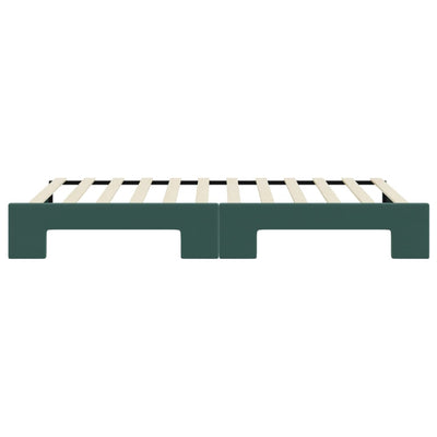 daybed med udtræk 90x200 cm velour mørkegrøn