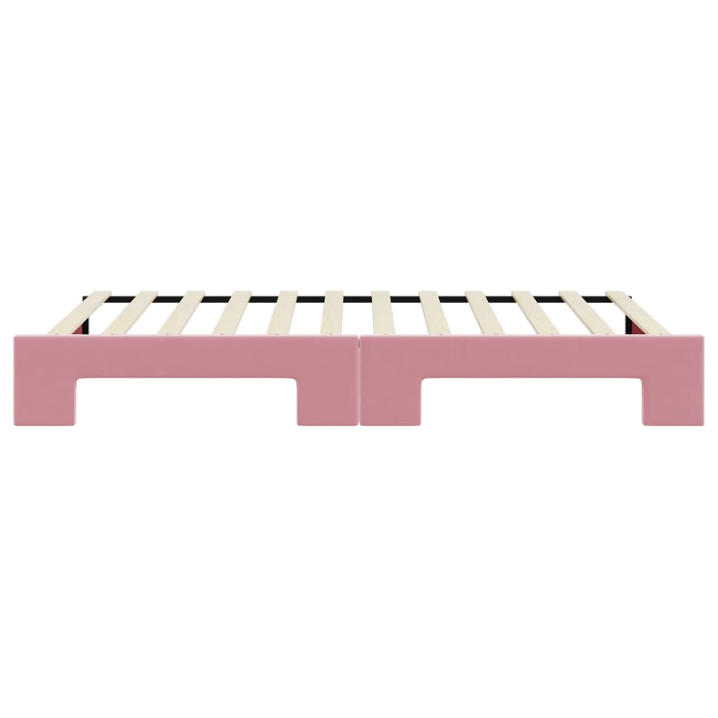 daybed med udtræk 100x200 cm velour lyserød
