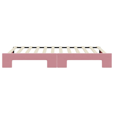 daybed med udtræk 100x200 cm velour lyserød