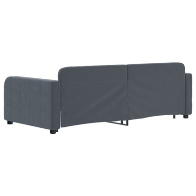daybed med udtræk 90x190 cm velour mørkegrå