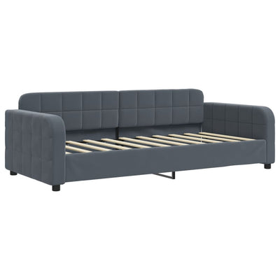 daybed med udtræk 90x190 cm velour mørkegrå