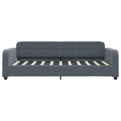 daybed med udtræk 90x190 cm velour mørkegrå