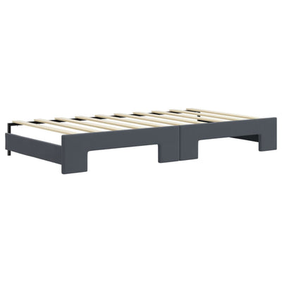 daybed med udtræk 90x190 cm velour mørkegrå