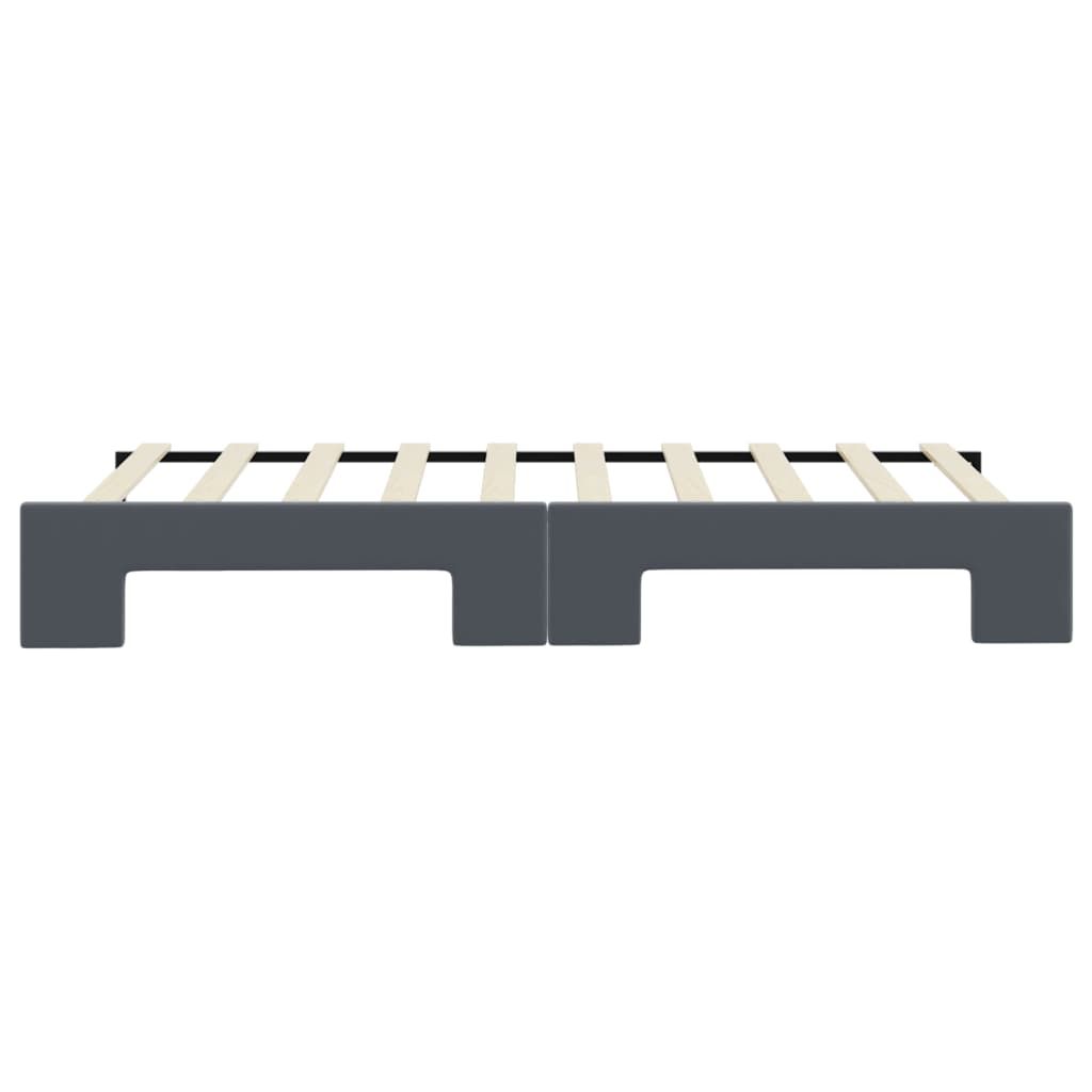 daybed med udtræk 90x190 cm velour mørkegrå