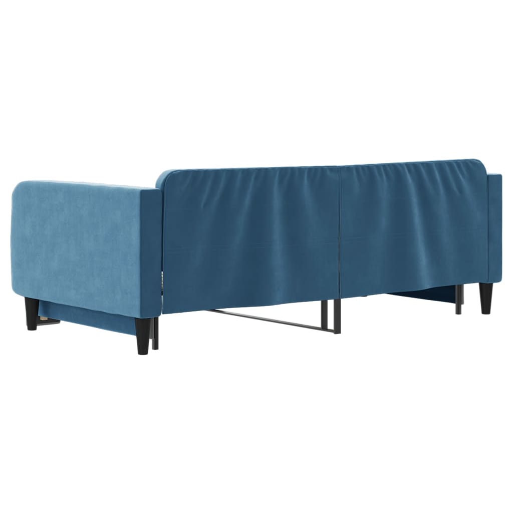 daybed med udtræk 100x200 cm velour blå