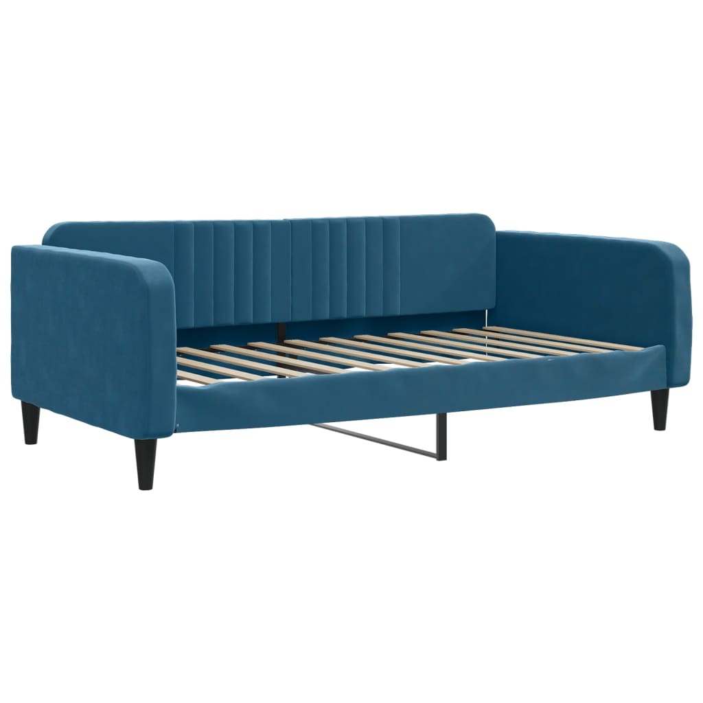 daybed med udtræk 100x200 cm velour blå