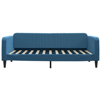 daybed med udtræk 100x200 cm velour blå