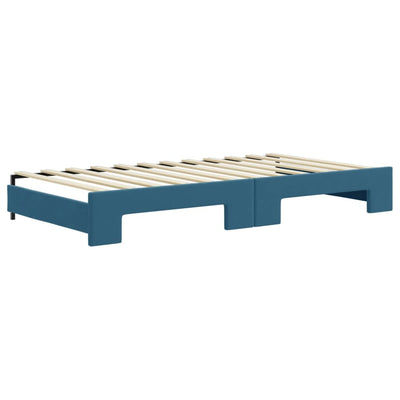 daybed med udtræk 100x200 cm velour blå