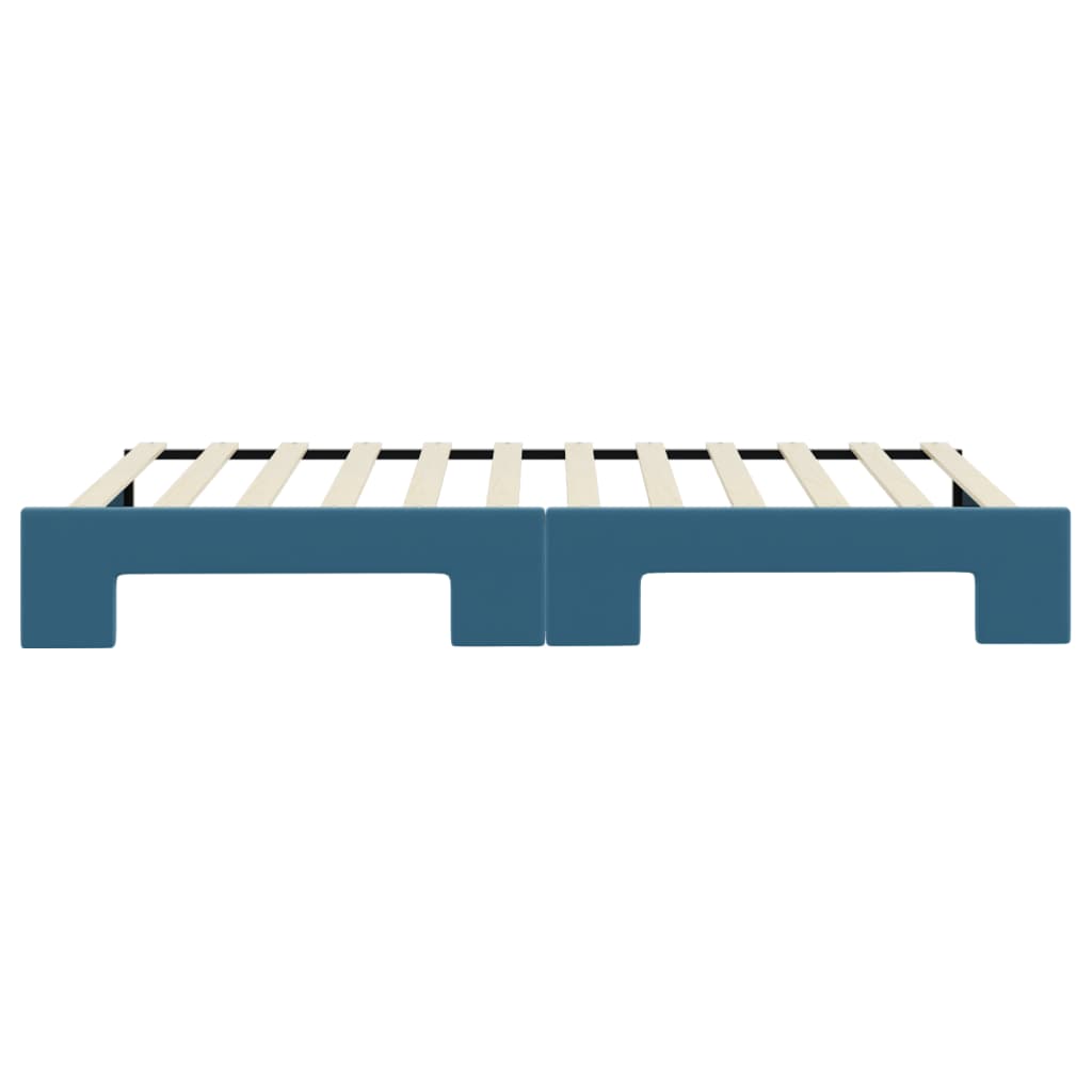 daybed med udtræk 100x200 cm velour blå