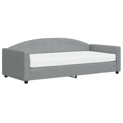 daybed med madras 90x200 cm stof lysegrå
