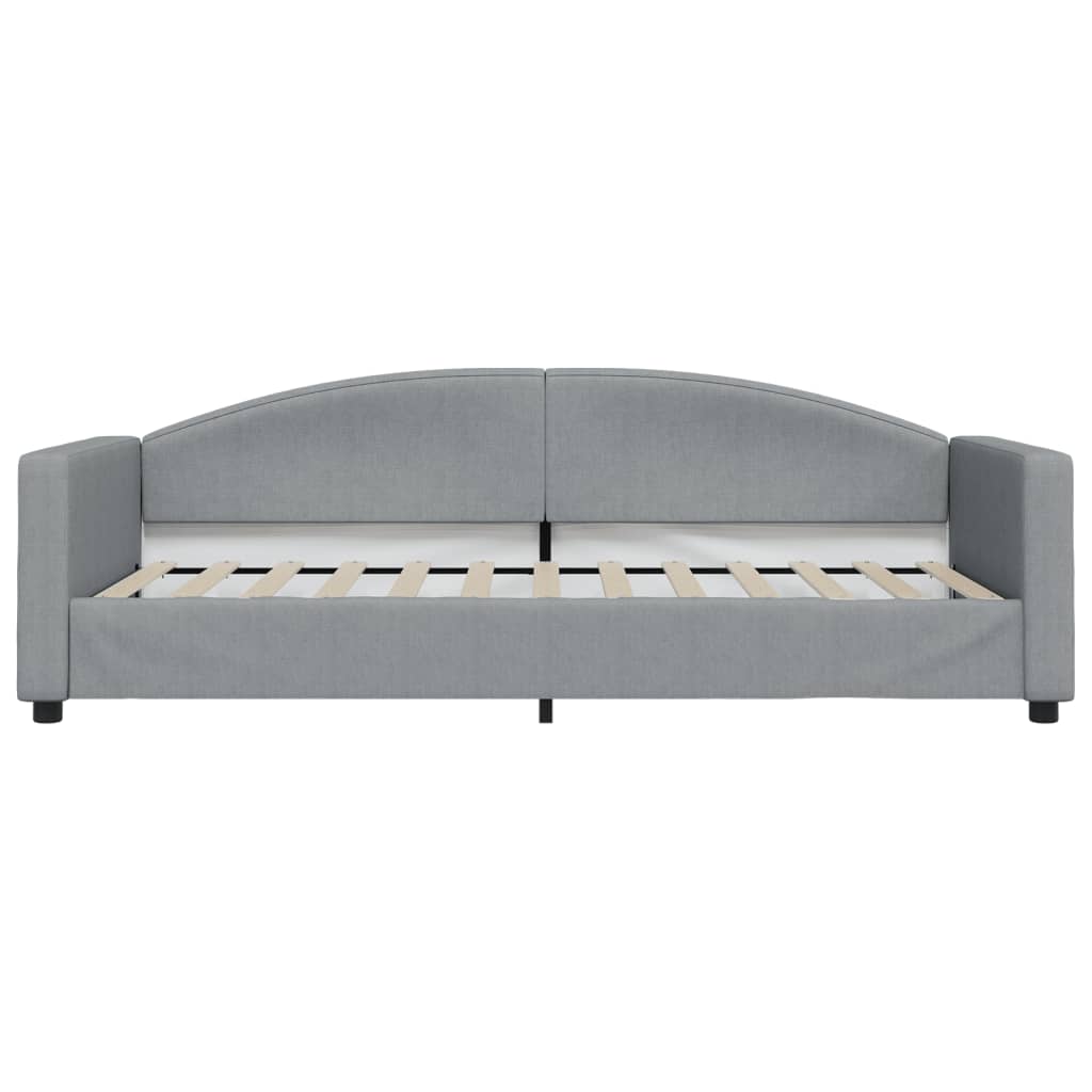 daybed med madras 90x200 cm stof lysegrå