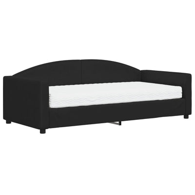 daybed med madras 90x190 cm stof sort