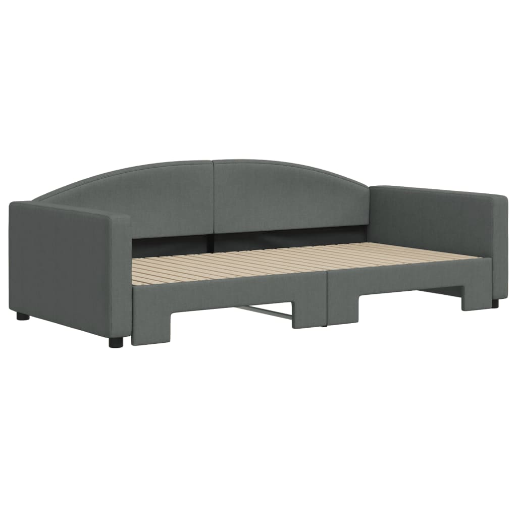 daybed med udtræk 100x200 cm stof mørkegrå