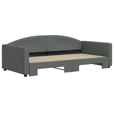 daybed med udtræk 100x200 cm stof mørkegrå