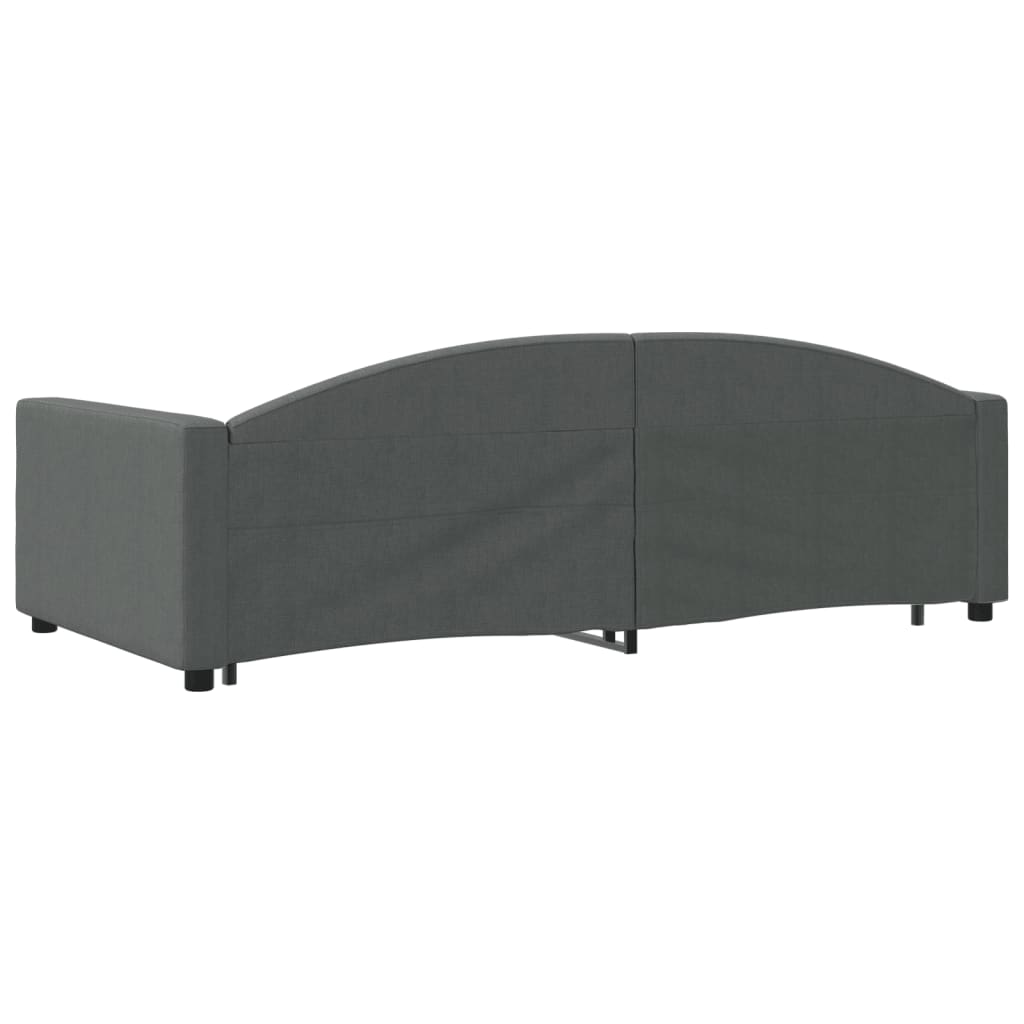 daybed med udtræk 100x200 cm stof mørkegrå