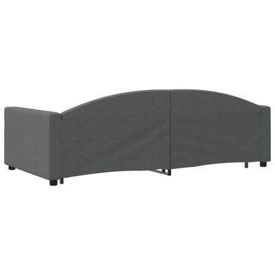 daybed med udtræk 100x200 cm stof mørkegrå