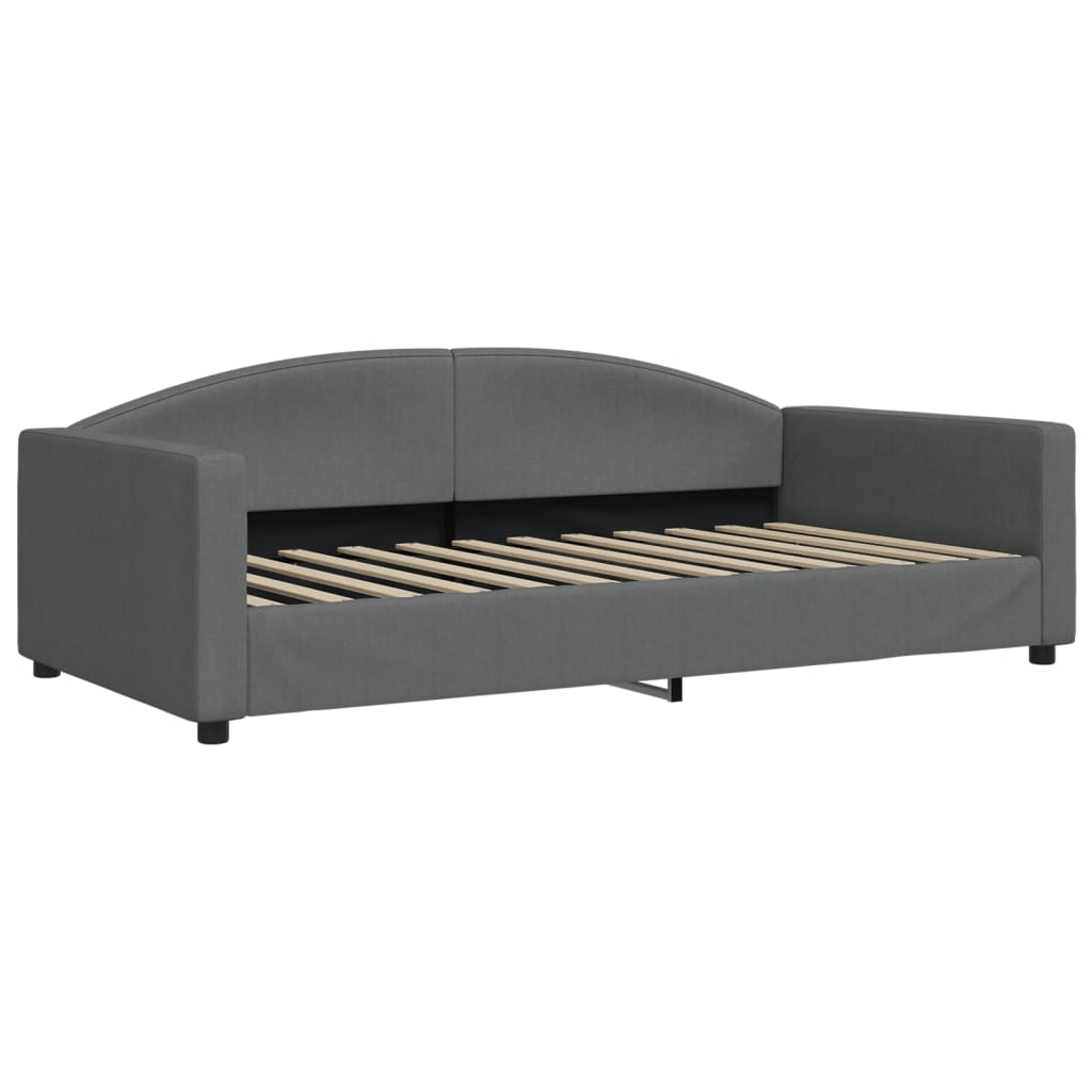 daybed med udtræk 100x200 cm stof mørkegrå