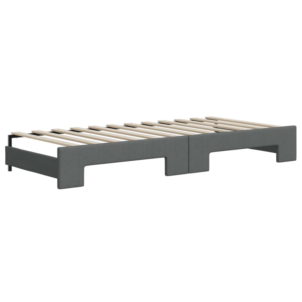 daybed med udtræk 100x200 cm stof mørkegrå