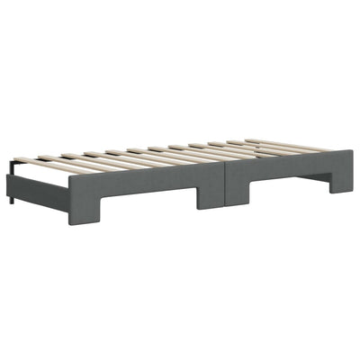 daybed med udtræk 100x200 cm stof mørkegrå