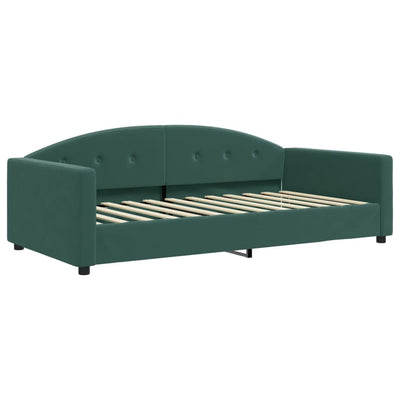 daybed med madras 100x200 cm velour mørkegrøn