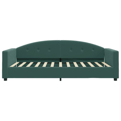 daybed med madras 100x200 cm velour mørkegrøn
