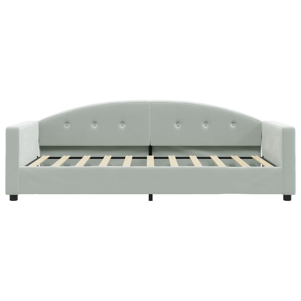daybed med madras 90x190 cm velour lysegrå