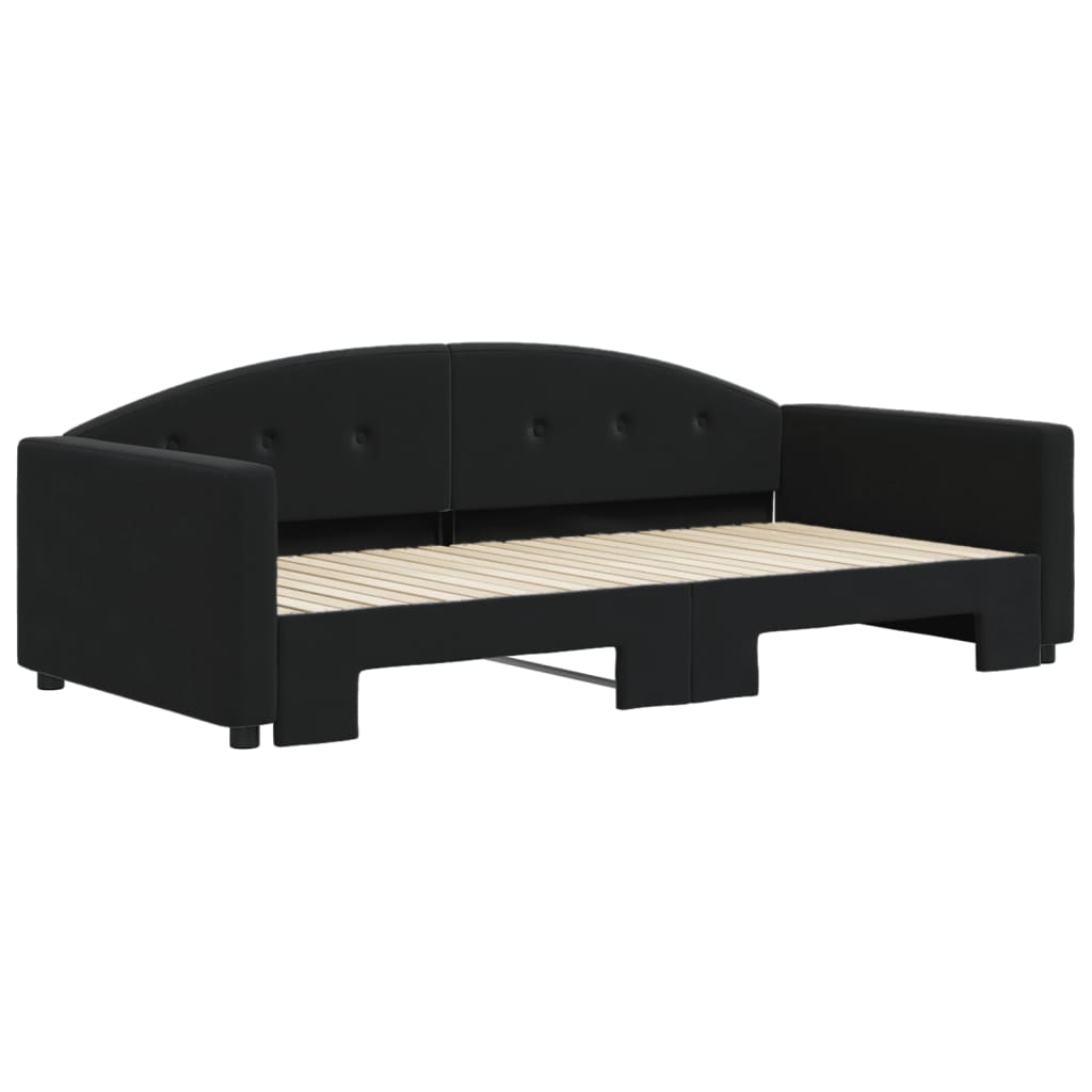 daybed med udtræk 100x200 cm velour sort