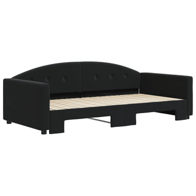 daybed med udtræk 100x200 cm velour sort